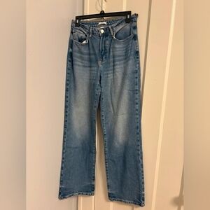 Forever 21 Women's Straight-Leg Jeans in Light Blue Wash